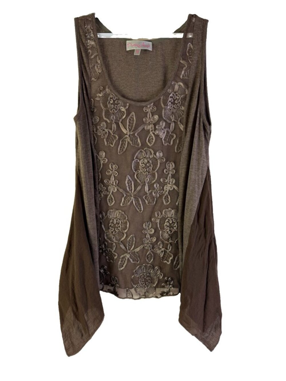 Pretty Angel Tunic Top Shirt Linen Lace Flowy Lagenlook Fairy